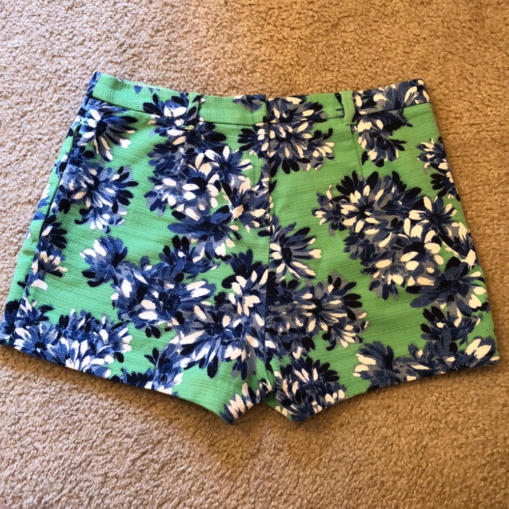 J crew blue and green floral shorts